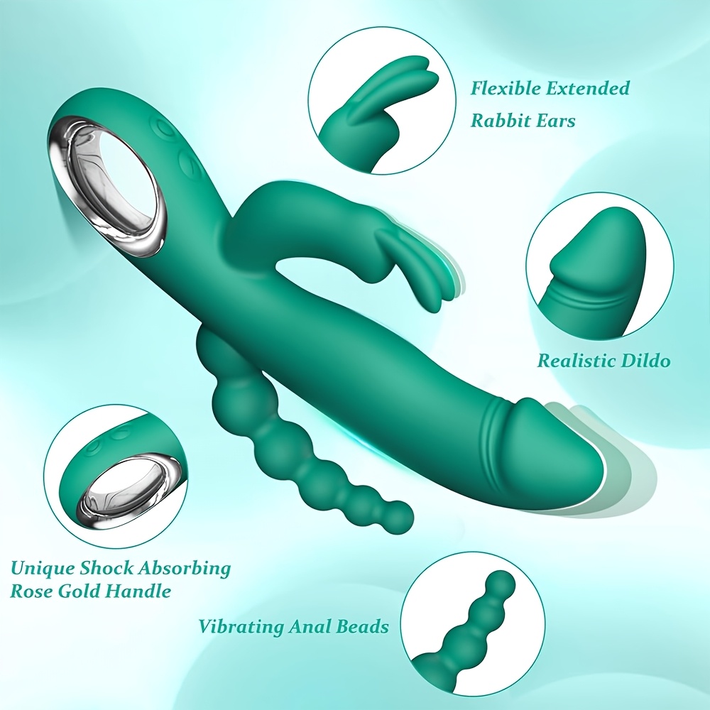 10 Vibrating Modes Silicone Thrusting Dildo Rabbit Vibrator - Image 7