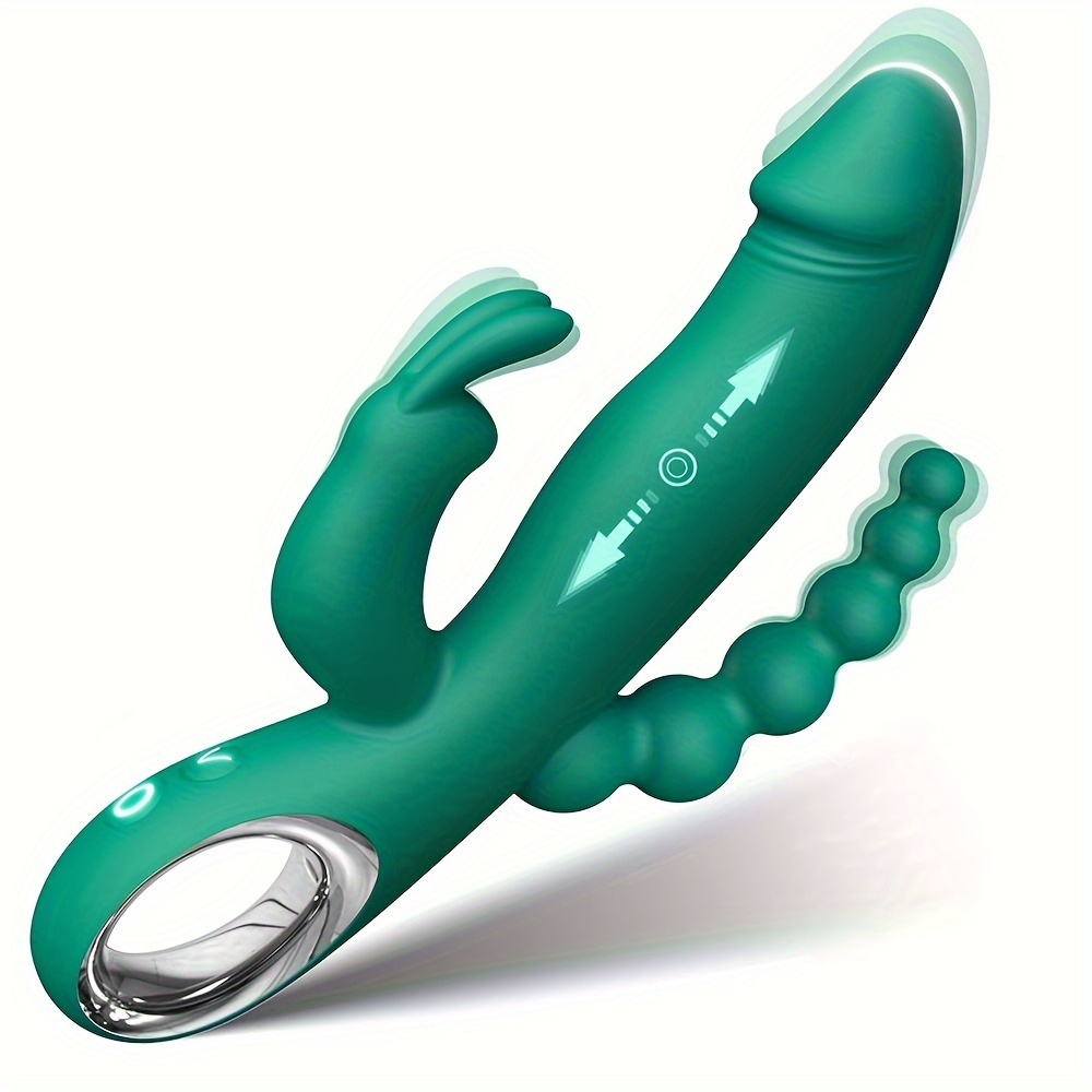 10 Vibrating Modes Silicone Thrusting Dildo Rabbit Vibrator - Image 8