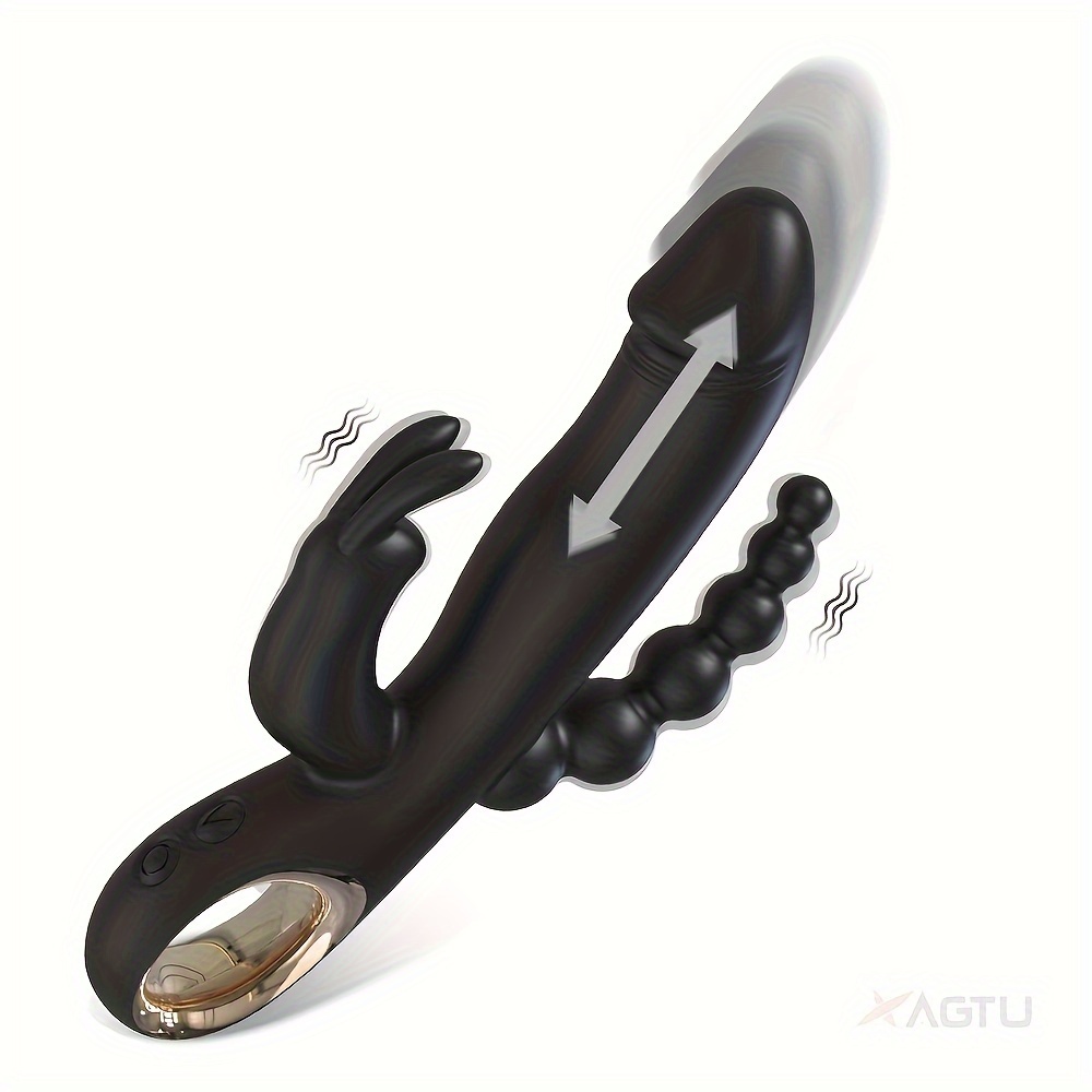 10 Vibrating Modes Silicone Thrusting Dildo Rabbit Vibrator - Image 12
