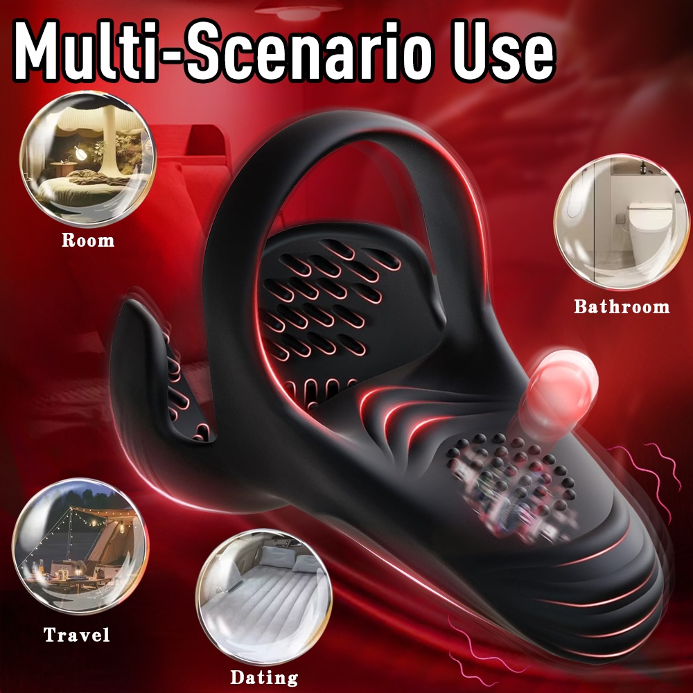 10-Speed Silicone Rechargeable Vibrating Cock Ring - Image 4