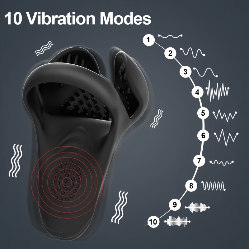 10-Speed Silicone Rechargeable Vibrating Cock Ring - Image 7