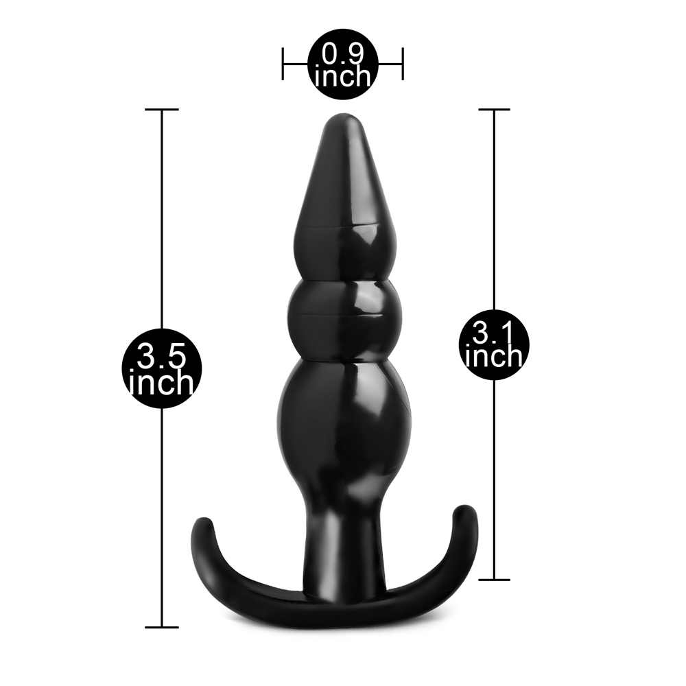 Black Beaded Pleasure Plug - Image 5