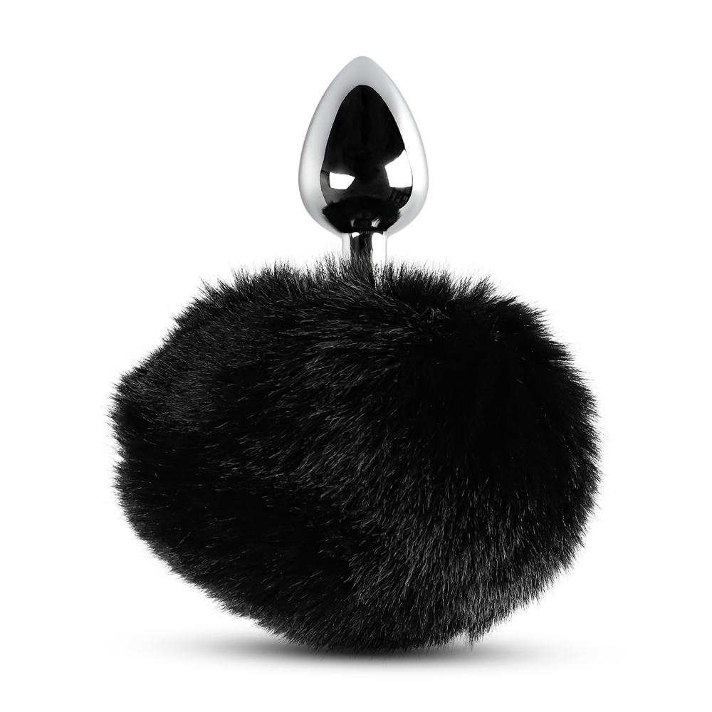 Bunny Tail Metal Plug - Black