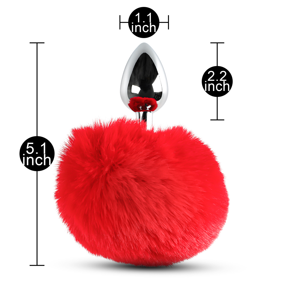 Bunny Tail Metal Plug - Red - Image 4