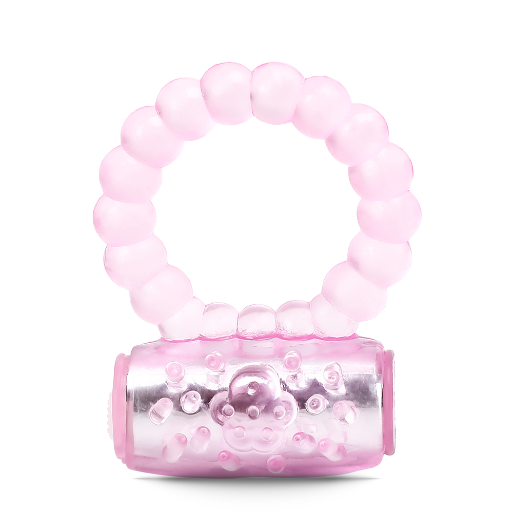 Beaded Silicone Vibrating Ring with Tongue Tease - Image 3