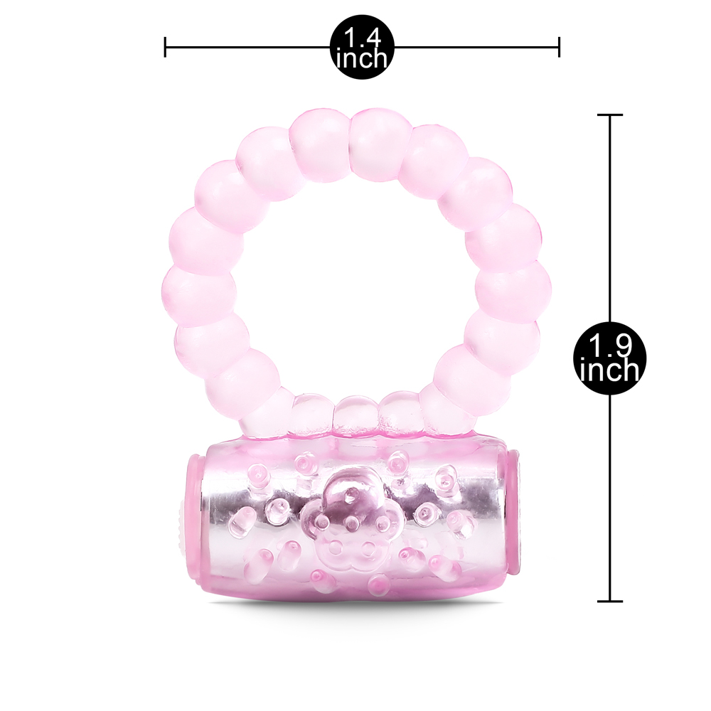 Beaded Silicone Vibrating Ring with Tongue Tease - Image 5